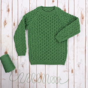 SAOL Kids Aran Merino Wool Sweater, 100% Pure Merino Wool Sweater, Aran Fisherman Sweater for Kids, Made in Ireland image 1