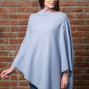 SAOL Lambswool Blend Ruana, Irish Wool Wrap Ladies, Lightweight Poncho Wrap Women, Oversized Scarf, Bridal Lambswool Shawl, Made in Ireland image 1