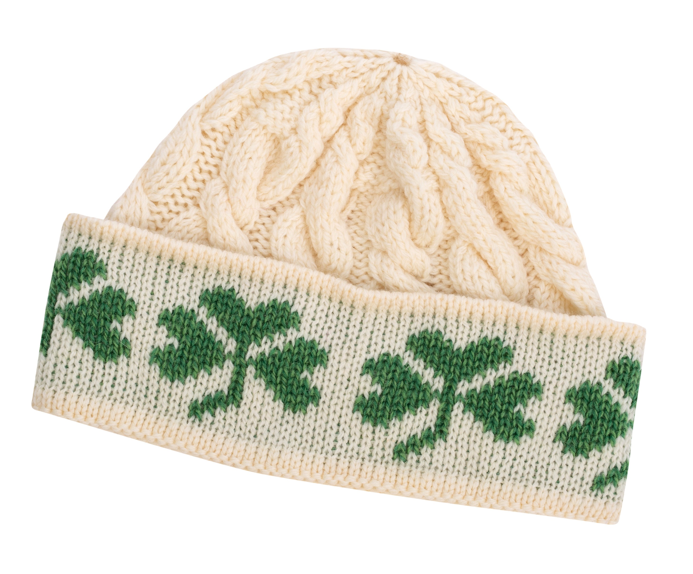 Irish Shamrock Knit Winter Hat/beanie for Men 100 Merino Etsy UK