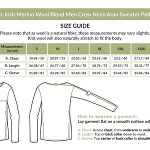 Aran Traditional Crew Neck Cable Knit Ireland Sweater for Men Merino Wool Blend Jumper Soft and Warm Pullover Irish Aran Knitting image 10