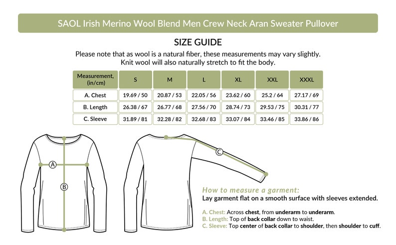 Aran Traditional Crew Neck Cable Knit Ireland Sweater for Men Merino Wool Blend Jumper Soft and Warm Pullover Irish Aran Knitting image 10