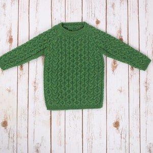 SAOL Kids Aran Merino Wool Sweater, 100% Pure Merino Wool Sweater, Aran Fisherman Sweater for Kids, Made in Ireland image 10
