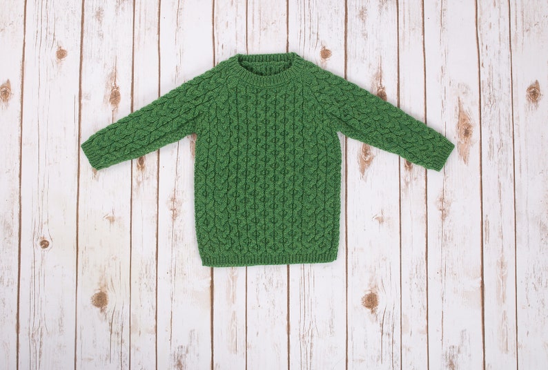 SAOL Kids Aran Merino Wool Sweater, 100% Pure Merino Wool Sweater, Aran Fisherman Sweater for Kids, Made in Ireland image 10