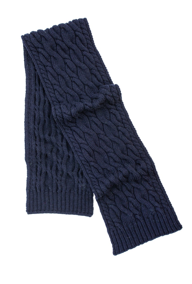 Aran Irish Wool Cable Knit Winter Scarf 100% Pure Merino Wool Shawl Super Soft, Warm, and Cozy Men Accessories Irish Aran Knitting immagine 2