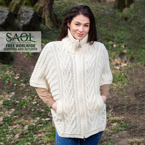 Aran poncho sale