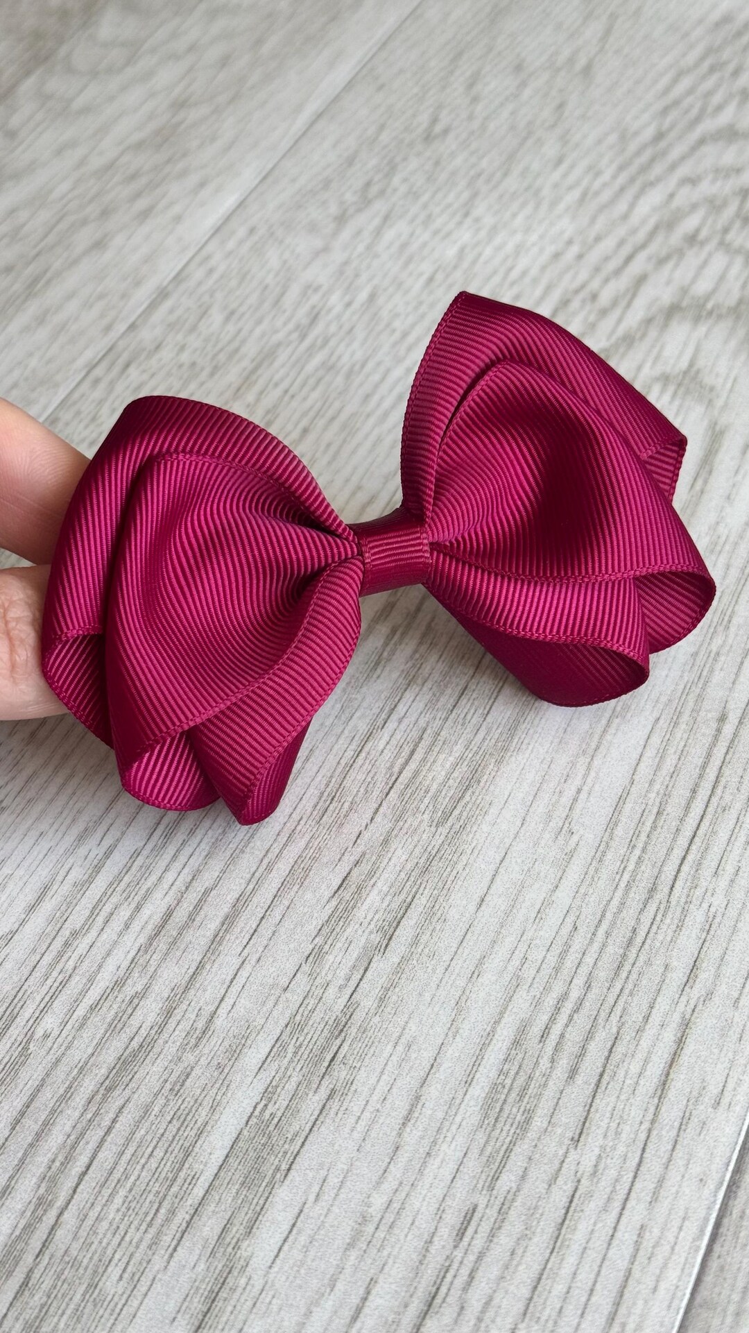Burgundy 4-inch Ribbon Hair Bow,boutique Bow With Bobble for Children ...