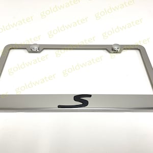 3D (Black) S LOGO Emblem Badge Stainless Steel Chrome Metal License Plate Frame