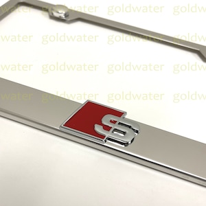 3D S Sport Emblem Stainless Steel Chrome Metal License Plate Frame Holder Sportline