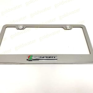 3D R-Sport Badge Emblem Stainless Steel Chrome Metal License Plate Frame Holder