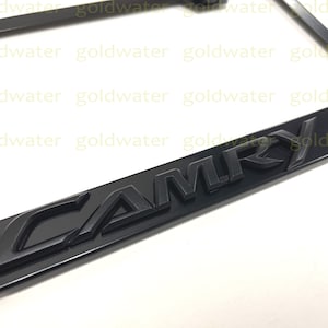 3D (Black) Camry Emblem Badge Black Powder Coated Metal Steel License Plate Frame Holder Black Trim Nightshade Edition NEW
