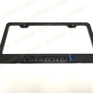 3D (Black) Hybrid Emblem Badge Black Powder Coated Metal Steel License Plate Frame Holder For Rav4, Sienna, Camry, Corolla, Prius Venza