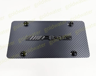 1pc 3D ///AMGemblem - BLACK Stainless Steel License Plate Frame - Foto 4