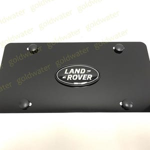 3D (Black) LandRoverLogo Emblem Badge Black Aluminum Metal Vanity Front License Plate Tag