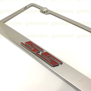 3D (Red) SS Logo Badge Emblem Stainless Steel Chrome Metal License Plate Frame Holder ForChevy Super Sport
