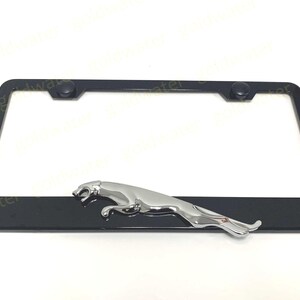 thumbnail image 2 of 3D Jaguar Stainless Steel Chrome License Plate Frame – Car Tag Holder 2 of 4
