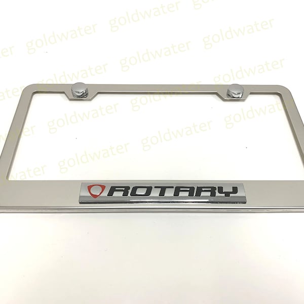 3D ROTARY Badge Emblem Stainless Steel Chrome Metal License Plate Frame Holder for Mazda RX-7 RX-8