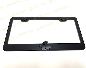 VOLKSWAGEN 3D Emblem GTI PASSAT Stainless Steel Black License Plate Frame 