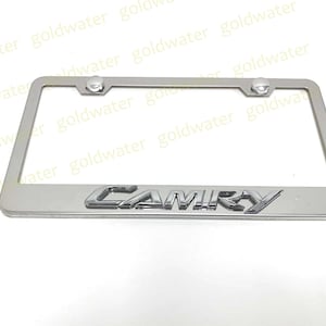3D CAMRY Emblem Badge Stainless Steel Chrome Metal License Plate Frame Holder (N)