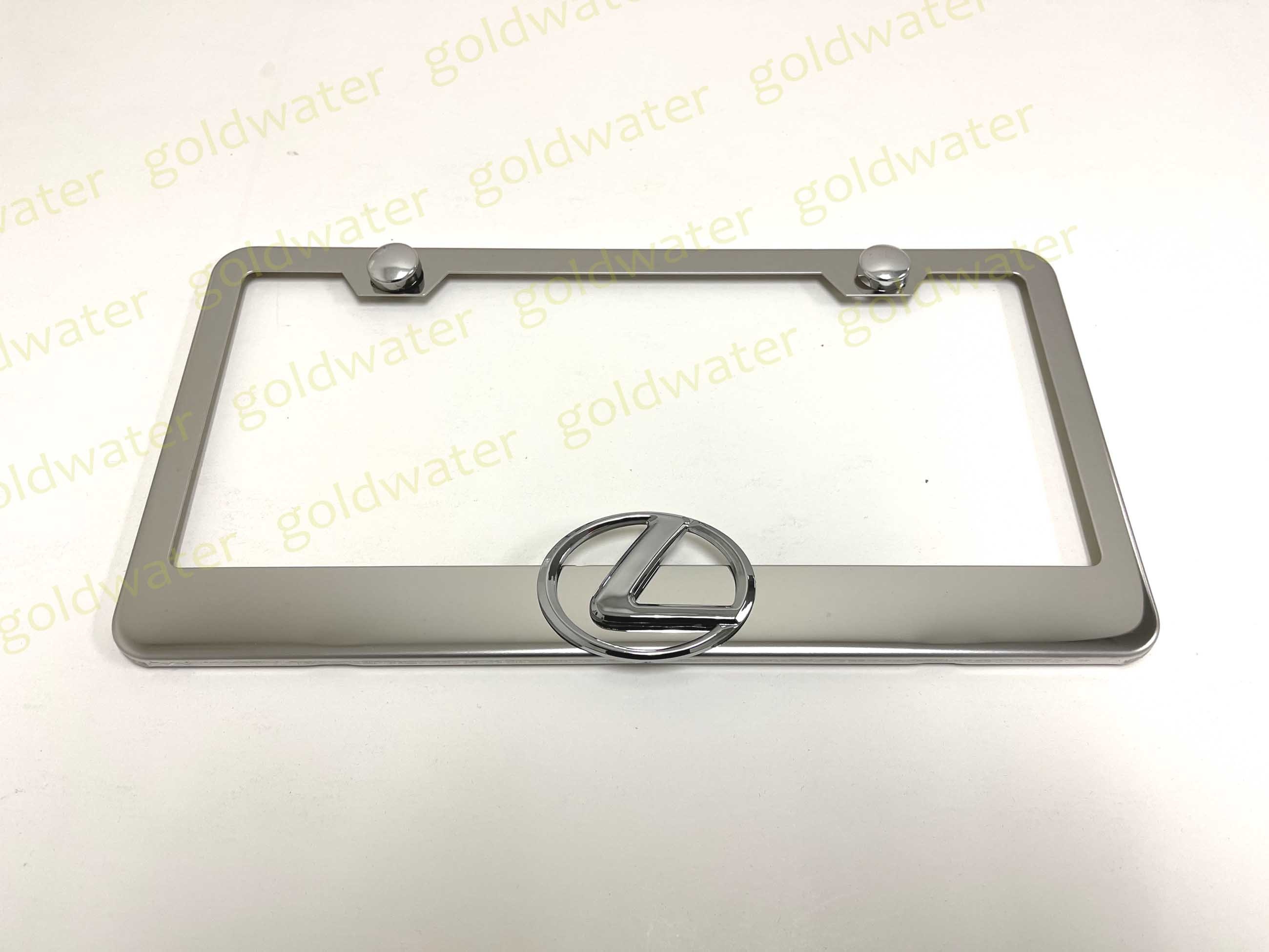 Lexus dual logo chrome metal license plate frame discount