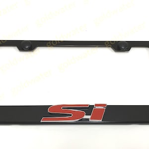 3D Si Logo Emblem Badge Black Powder Coated Metal Steel License Plate Frame Holder