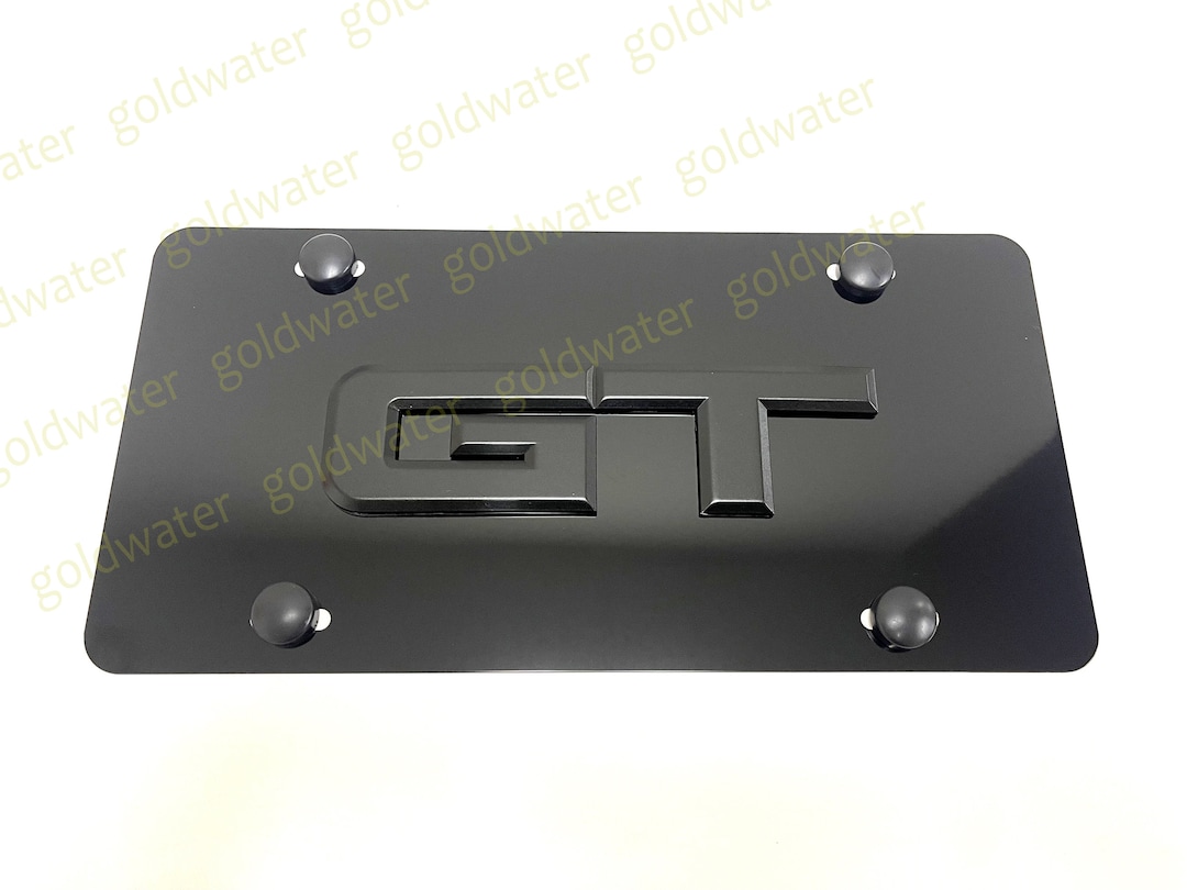 3D black GT Emblem Badge Black Aluminum Metal Vanity Front License