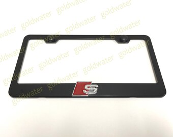 3D Red Honda Emblem Black Stainless Steel License Plate Frame – Made In USA