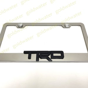 3D (Black) TRD Emblem Badge Stainless Steel Chrome Metal License Plate Frame Holder