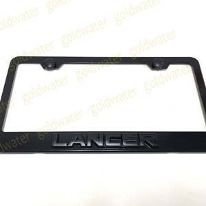3D (Black) Lancer Emblem Badge Black Powder Coated Metal Steel License Plate Frame Holder Black Trim For Mitsubishi Lancer 2000-2017