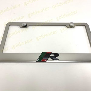 3D (Black) R Sport LOGO Emblem Badge Stainless Steel Chrome Metal License Plate Frame Holder For Jaguar R-Sport
