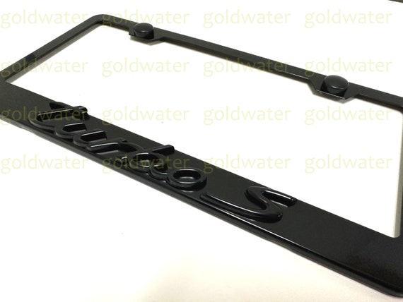 1x (Black) TURBO 3D Emblem STAINLESS STEEL License Plate Frame - Foto 11