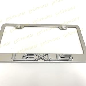 3D LEXUS Badge Emblem Stainless Steel Chrome Metal License Plate Frame Holder