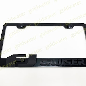 3D (Black) FJ Cruiser Emblem Badge Black Powder Coated Metal Steel License Plate Frame Holder Black Trim