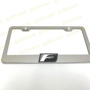 3D F Logo Badge Emblem Stainless Steel Chrome Metal License Plate Frame Holder Lexus F Sport (B)
