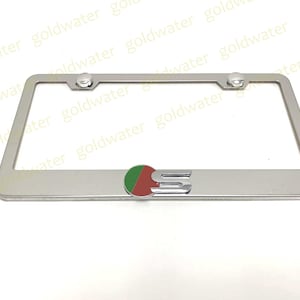 3D S Sport Badge Emblem Stainless Steel Chrome Metal License Plate Frame Holder For Jaguar