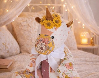 Memory Unicorn, Keepsake Stuffed Animal from Baby Clothes, Memorial Gift