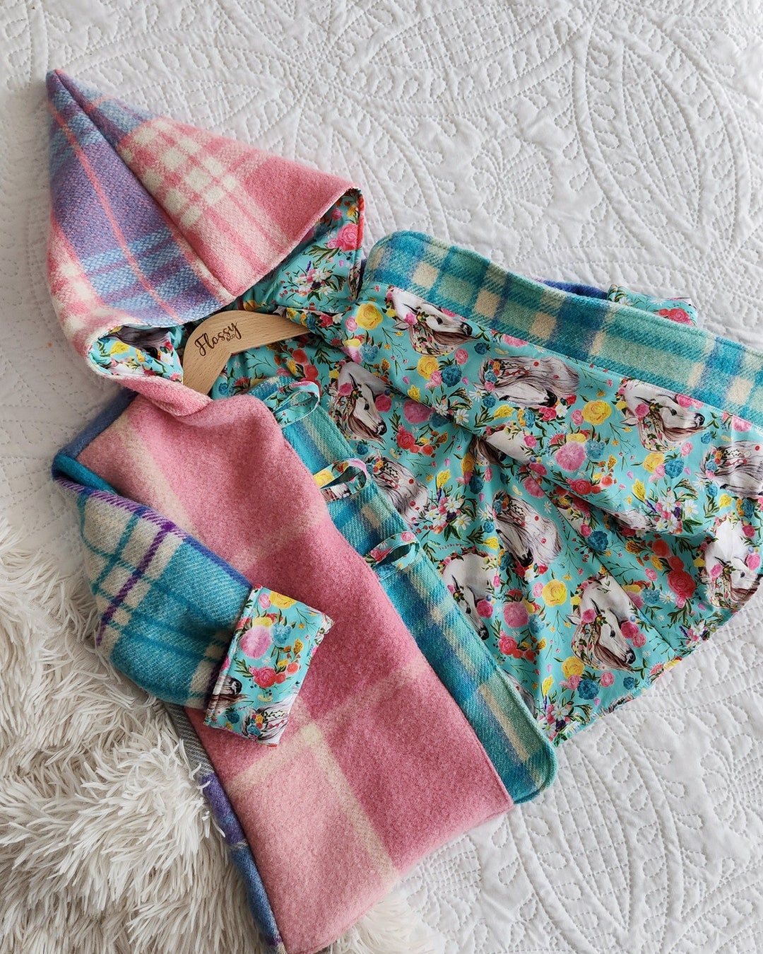 Children's Wool Coat, Upcycled Wool Blanket Coat, Size 12years Etsy