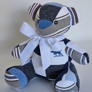 Memory Teddy Bear from Baby Clothes, Keepsake Plush from Loved Ones Clothing