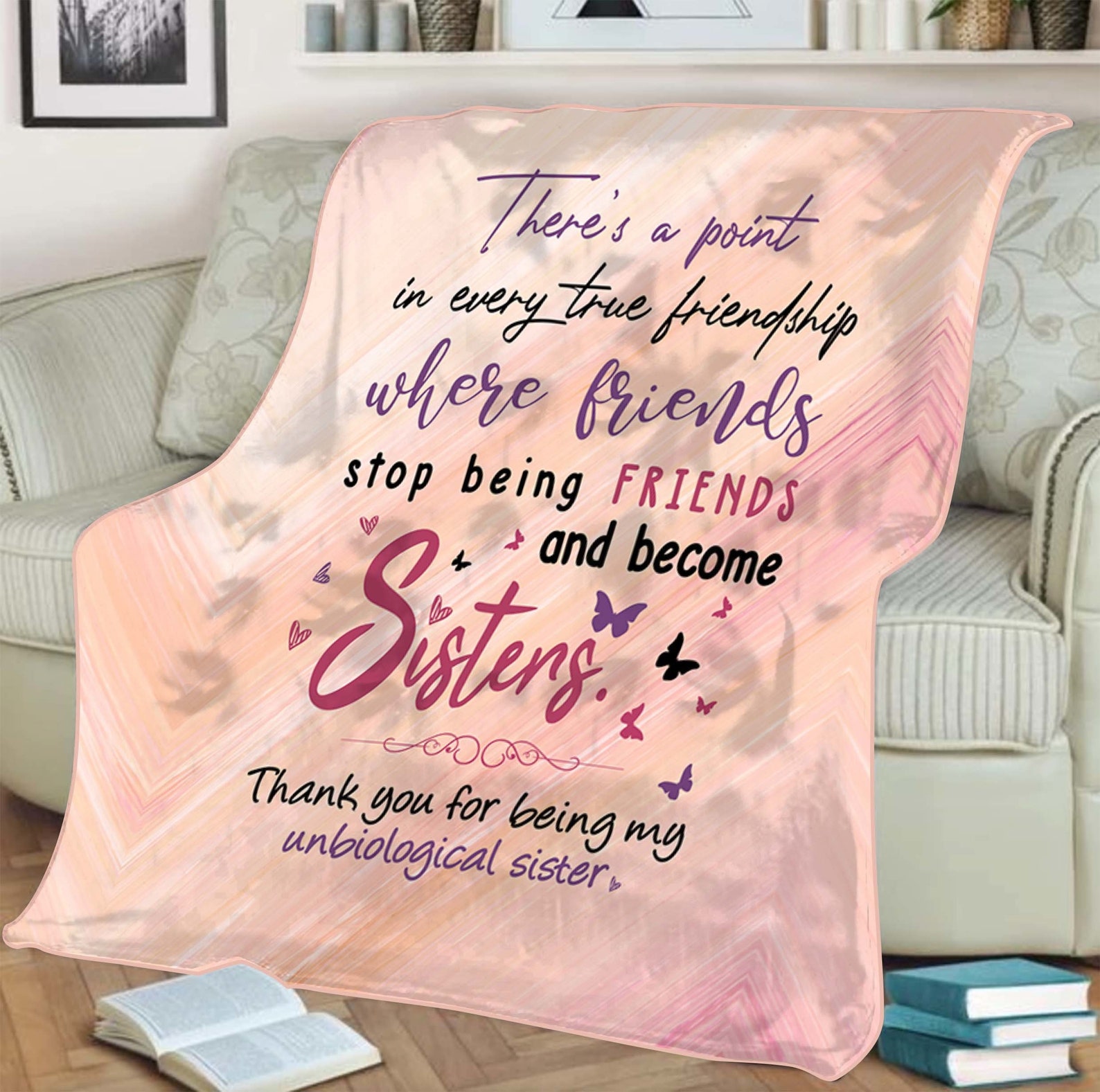 Soul Sister Fleece Blanket/Unbiological Sister/Gift for Best Etsy