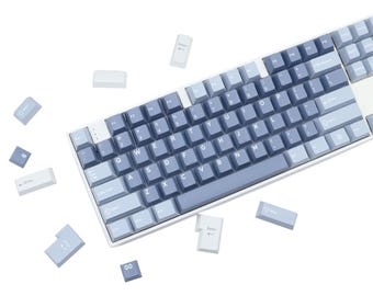 Smog Blue Keycaps  PBT Dual-Shot, 184 Key Set Cherry Profile