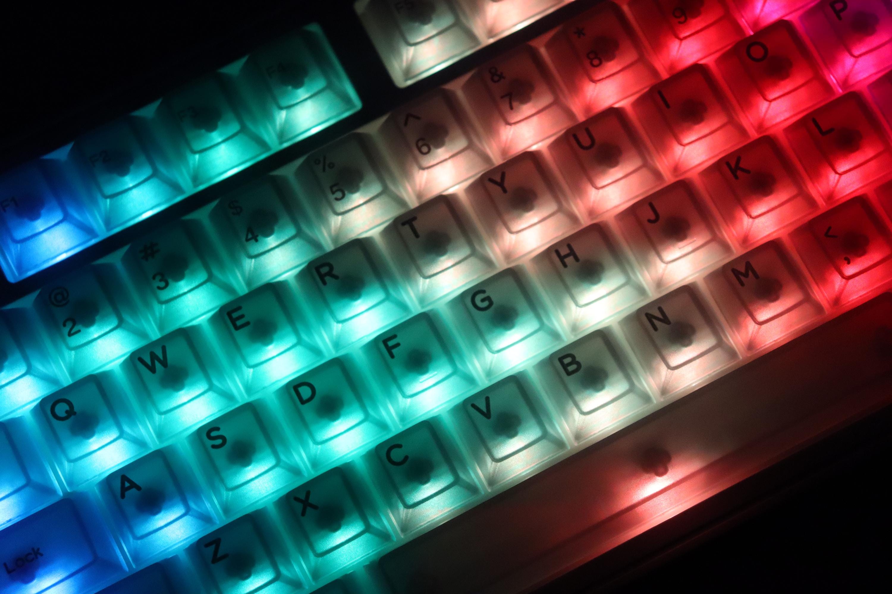 Matte Clear Rounded Keys Purple Matte Keycaps Set | 132 Keys | PC Material | Backlit Compatible ...