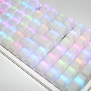 POM keycap White keycap Transparent keycap set keyboard keycap pom keycap jelly keycap