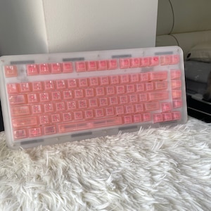 Pink Clear keycap Backlight keycap Transparent keycap Mechanical keyboard keycap Keycap set White keycap