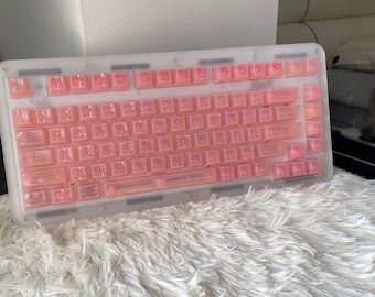 Pink Transparent PC Keycap Set: ASA Profile, 155 Keys