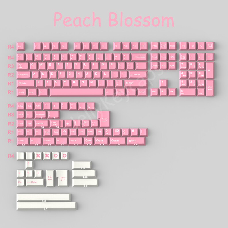 Peach Blossom Keycaps Cherry keycaps pink keycaps ABS keycap 173 key keycap set