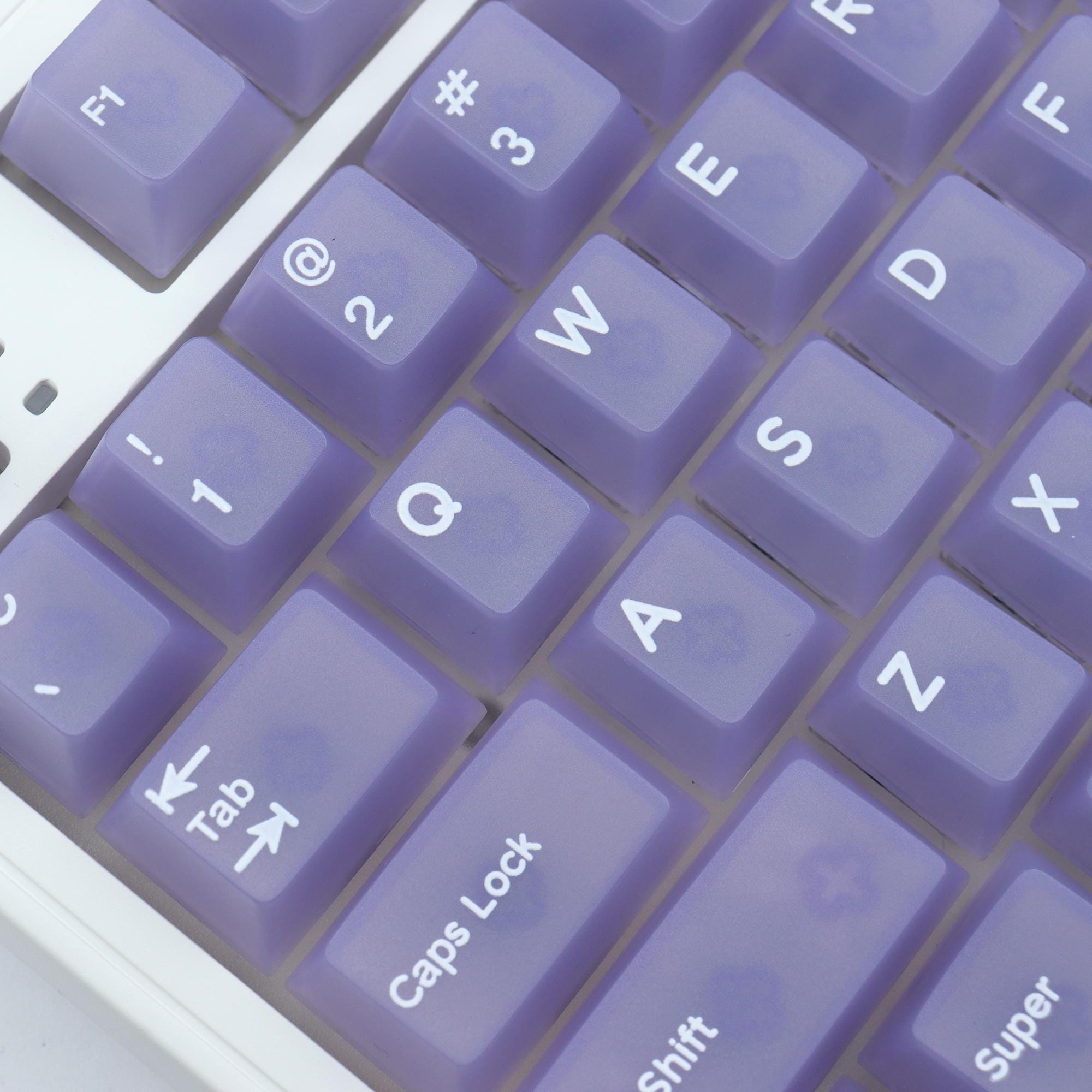 Matte Clear Rounded Keys Purple Matte Keycaps Set | 132 Keys | PC Material | Backlit Compatible ...
