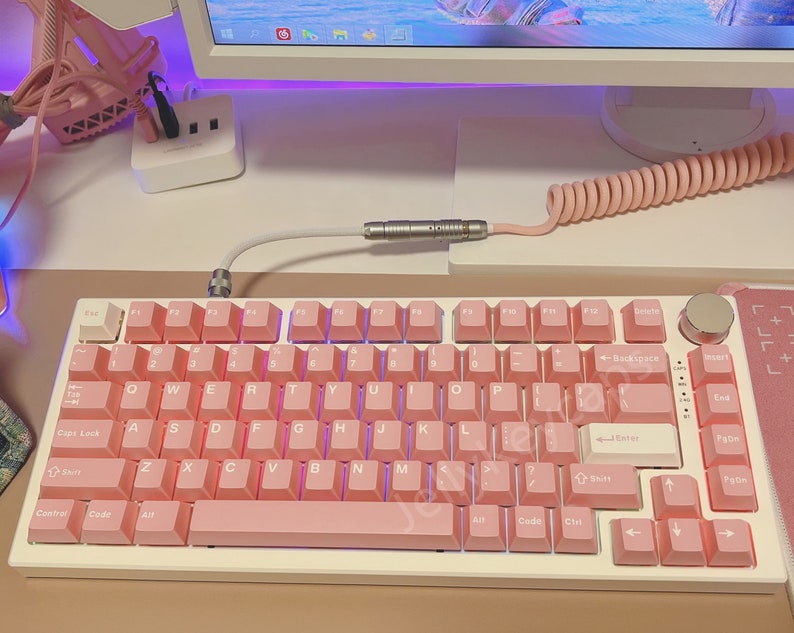 Peach Blossom Keycaps Cherry keycaps pink keycaps ABS keycap 173 key keycap set