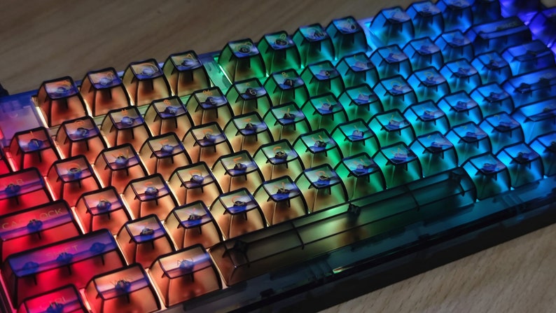 Black Clear keycap Backlight keycap Transparent keycap Mechanical keyboard keycap Keycap set White keycap