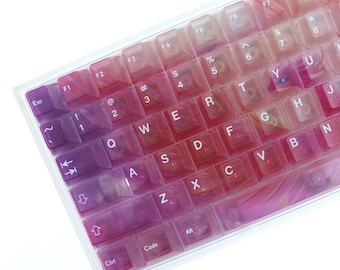 Gradient Clear Keycaps 122 Key PC Keycaps Cherry Profile