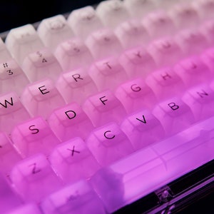 White Clear keycap Backlight keycap Transparent keycap Mechanical keyboard keycap Keycap set White keycap