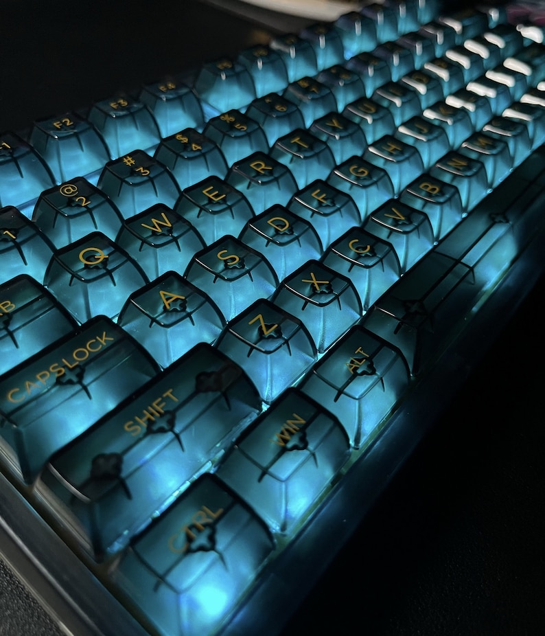 Black Clear keycap Backlight keycap Transparent keycap Mechanical keyboard keycap Keycap set White keycap